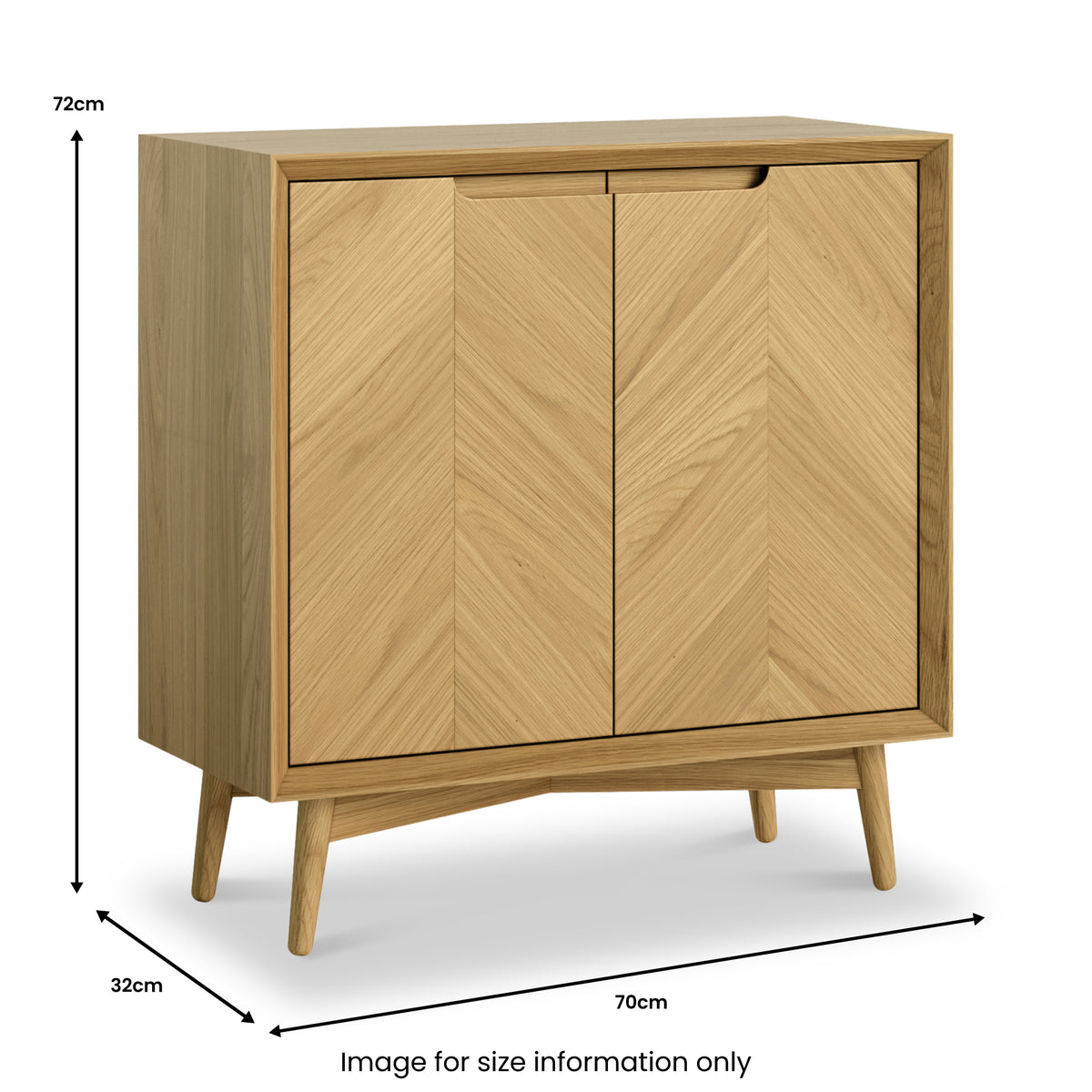 Flintham Oak 2 Door Small Cupboard Dims from Roseland Furniture