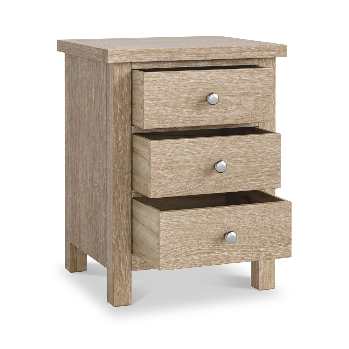 Farrow-oak-xl-3-drawer-bedside  from Roseland Furniture