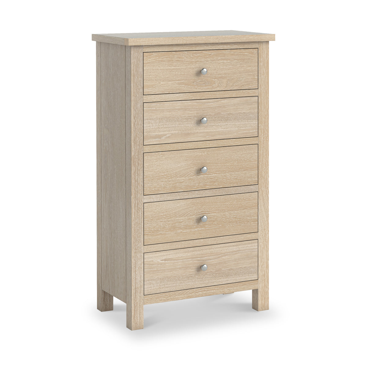 Farrow-Oak-XL-5-Drawer-Tallboy from Roseland Furniture