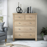 Farrow-Oak-XL-2-Over-3-Drawer-Chest from Roseland Furniture