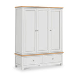 Farrow-xl-triple-wardrobe-with-2-drawers-grey from Roseland Furniture