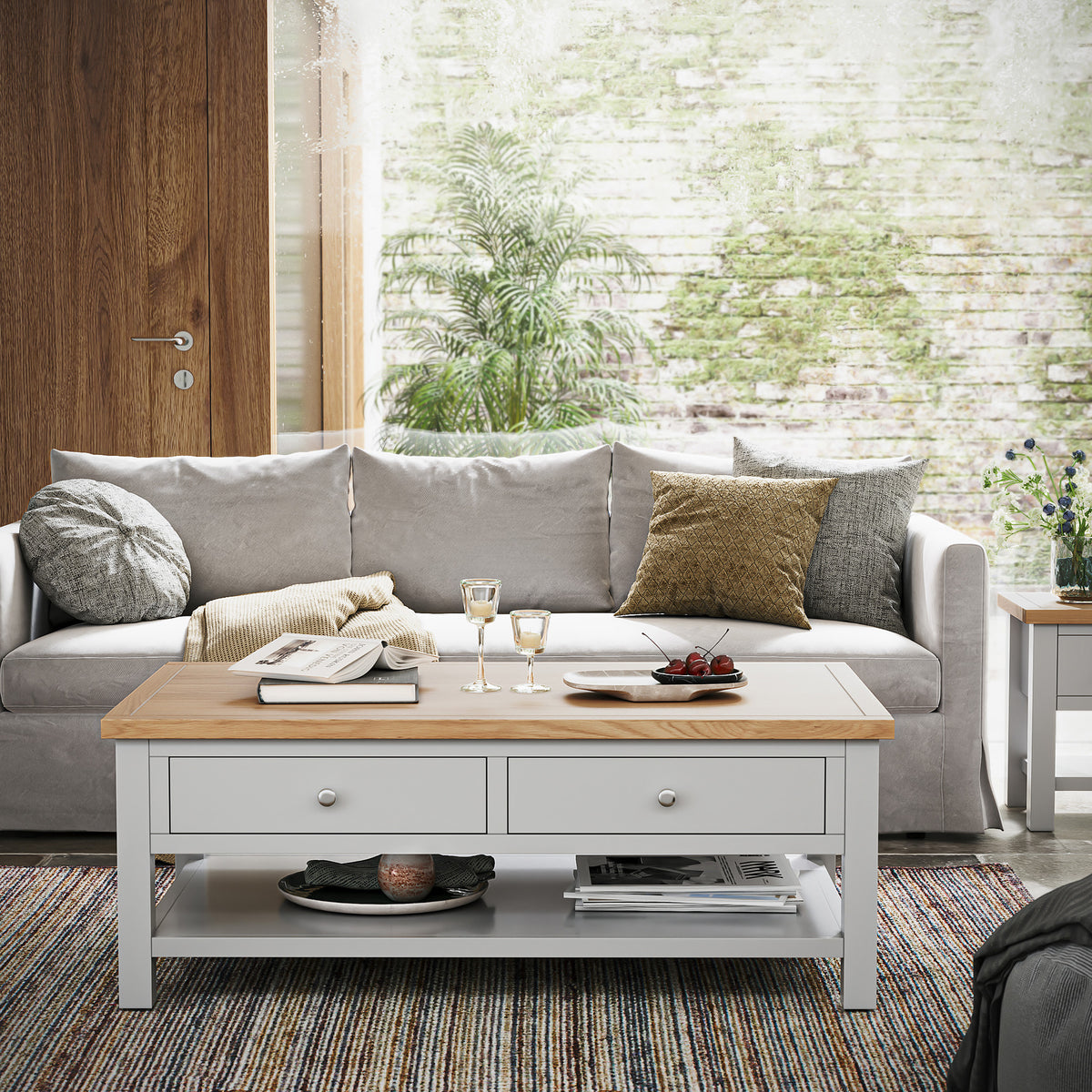 Farrow-xl-coffee-table-with-2-drawers-grey from Roseland Furniture