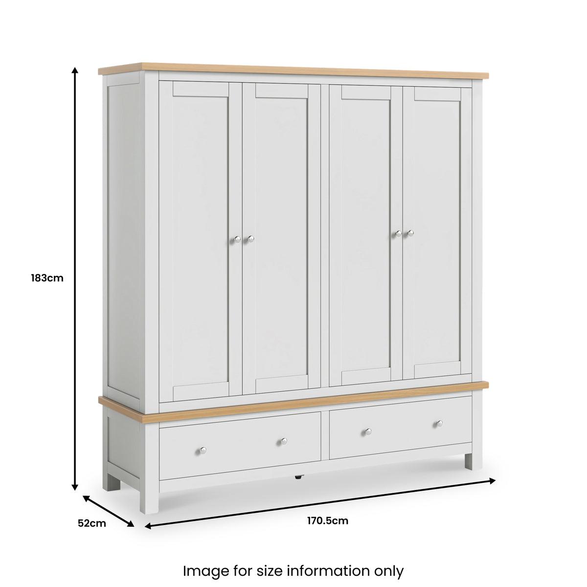 Farrow-4-Door-Wardrobe-Grey from Roseland Furniture