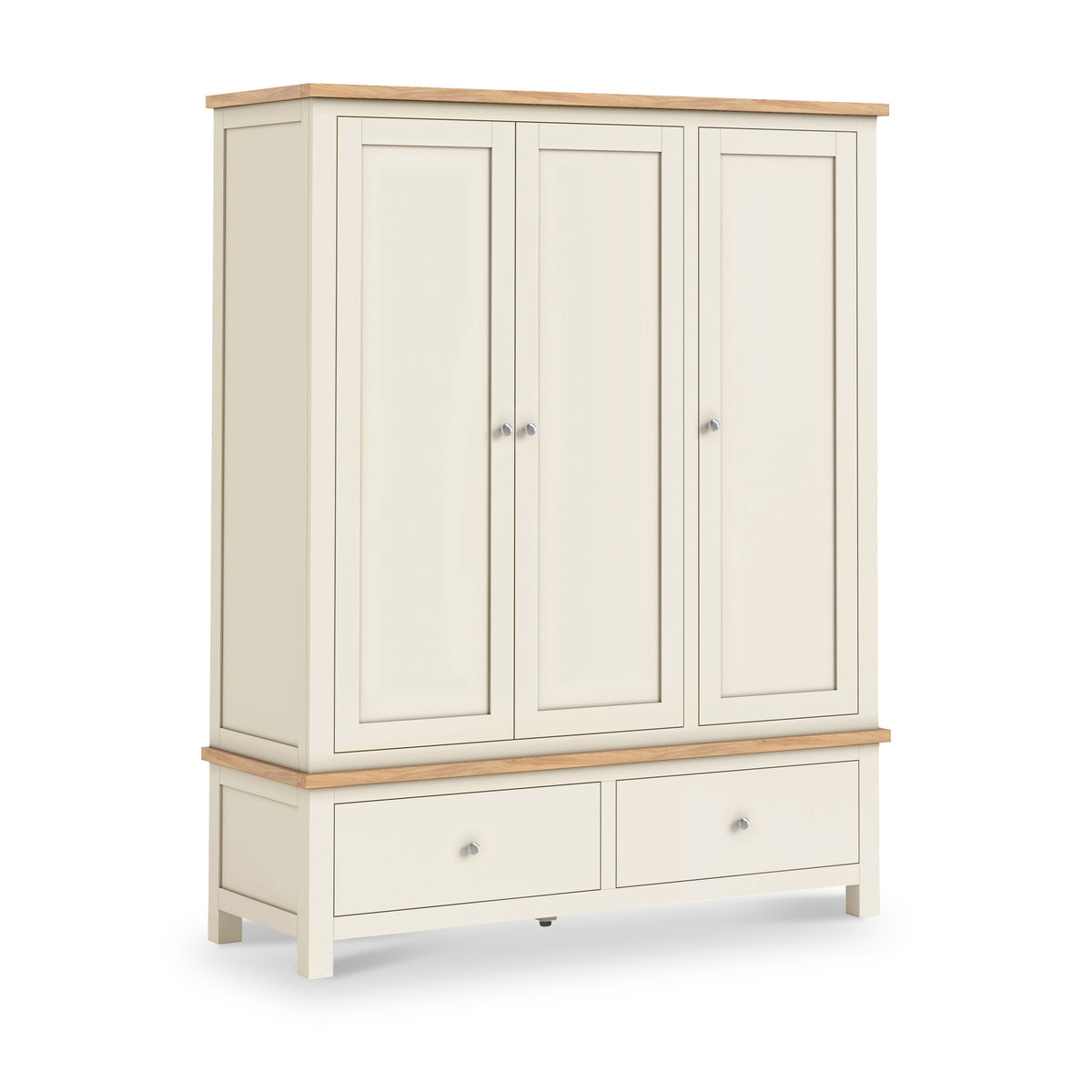 Farrow-xl-triple-wardrobe-with-2-drawers-cream from Roseland Furniture