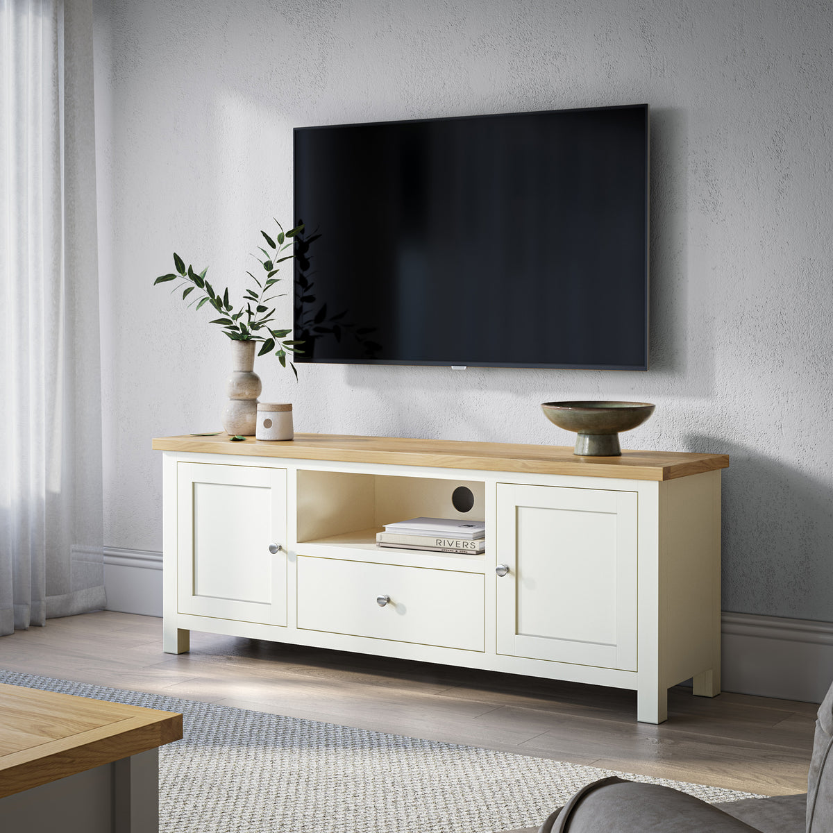 Farrow-xl-150cm-tv-stand-cream from Roseland Furniture