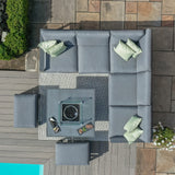 Maze Amalfi Grey Small Outdoor Corner Dining with Square Fire Pit Table