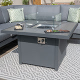 Maze Amalfi Grey Small Outdoor Corner Dining with Square Fire Pit Table