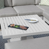 Amalfi White Small Corner Dining with Square Rising Table