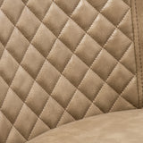 Thora-Faux-Leather-Brass-Leg-Taupe from Roseland Furniture