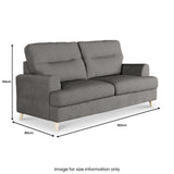 Foxton Charcoal 3 Seater Sofa dimensions