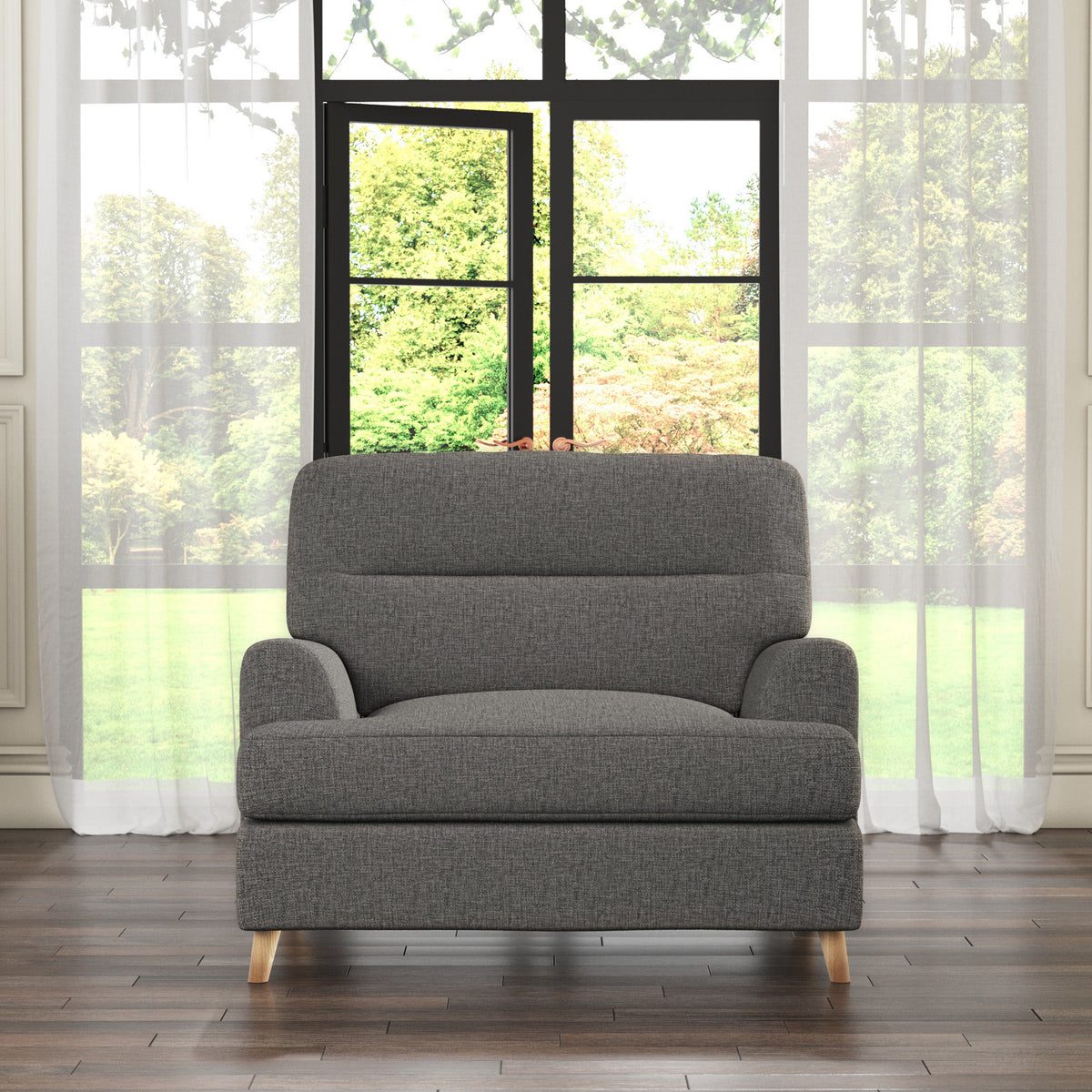 Foxton Charcoal Snuggler Armchair from Roseland furniture