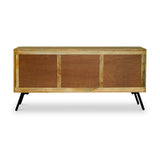 Maddox Grooved Mango Wood 3 Door Sideboard Cabinet