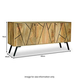 Maddox Grooved Mango Wood 3 Door Sideboard Cabinet