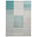 An abstract pattern of horizontal lines in varying shades of green, blue, and white, creating a striped texture across a rectangular canvas.