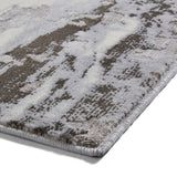 Aldrin Grey Distressed Metallic Effect Rug