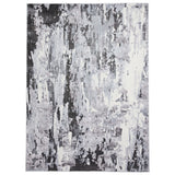 Aldrin Grey Distressed Metallic Effect Rug from Roseland furniture