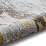 Aldrin Gold Distressed Metallic Effect Rug