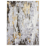 Aldrin Gold Distressed Metallic Effect Rug from Roseland furniture