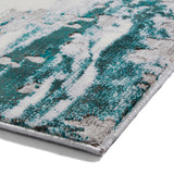 Aldrin Green Distressed Metallic Effect Rug