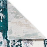 Aldrin Green Distressed Metallic Effect Rug