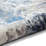 Aldrin Navy Distressed Metallic Effect Rug