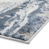 Aldrin Navy Distressed Metallic Effect Rug