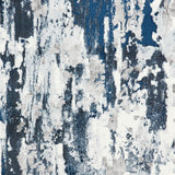 Aldrin Navy Distressed Metallic Effect Rug