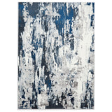 Aldrin Navy Distressed Metallic Effect Rug from Roseland furniture