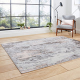 Aldrin Rose Distressed Metallic Effect Rug for bedroom