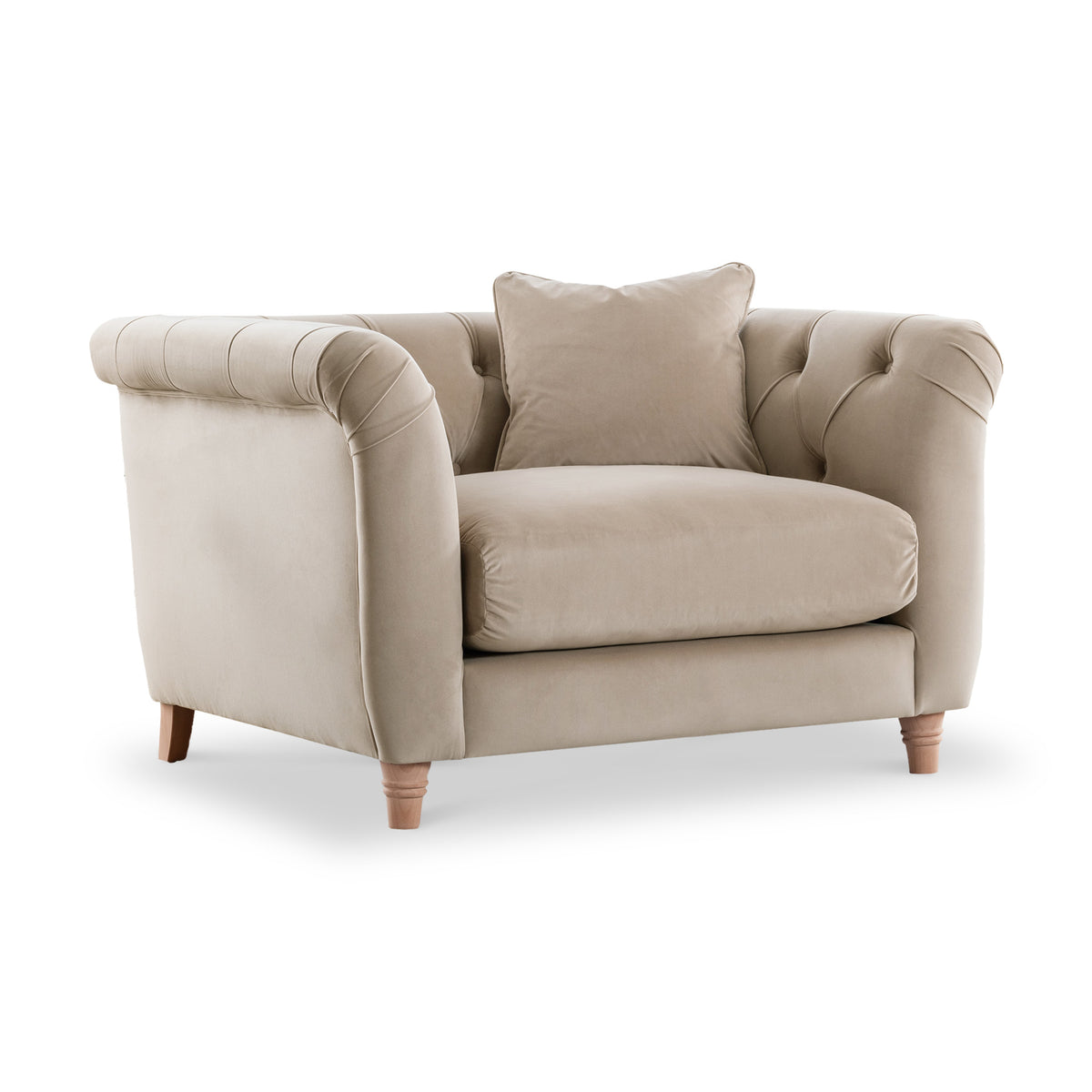 Clarence Putty Velvet Chesterfield Armchair from Roseland Furniture