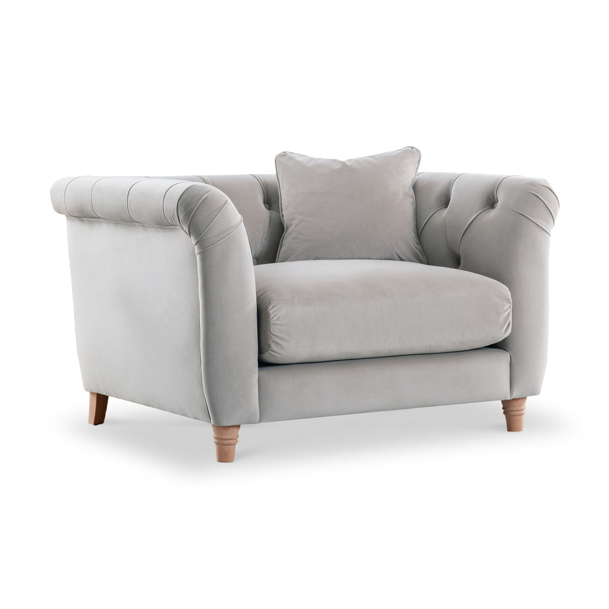 Clarence Chalk Velvet Chesterfield Armchair from Roseland Furniture