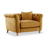 Clarence Ochre Velvet Chesterfield Armchair from Roseland Furniture