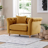 Clarence Ochre Velvet Chesterfield Living room Chair