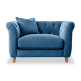 Clarence Sky Blue Velvet Chesterfield Armchair