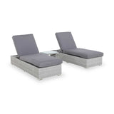 Maze Ascot Grey Rattan Sunlounger Set