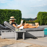 Maze Ascot Grey Rattan Sunlounger Set