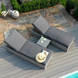 Maze Ascot Grey Rattan Sunlounger Set