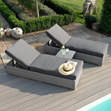 Maze Ascot Grey Rattan Sunlounger Set from Roseland Furniture