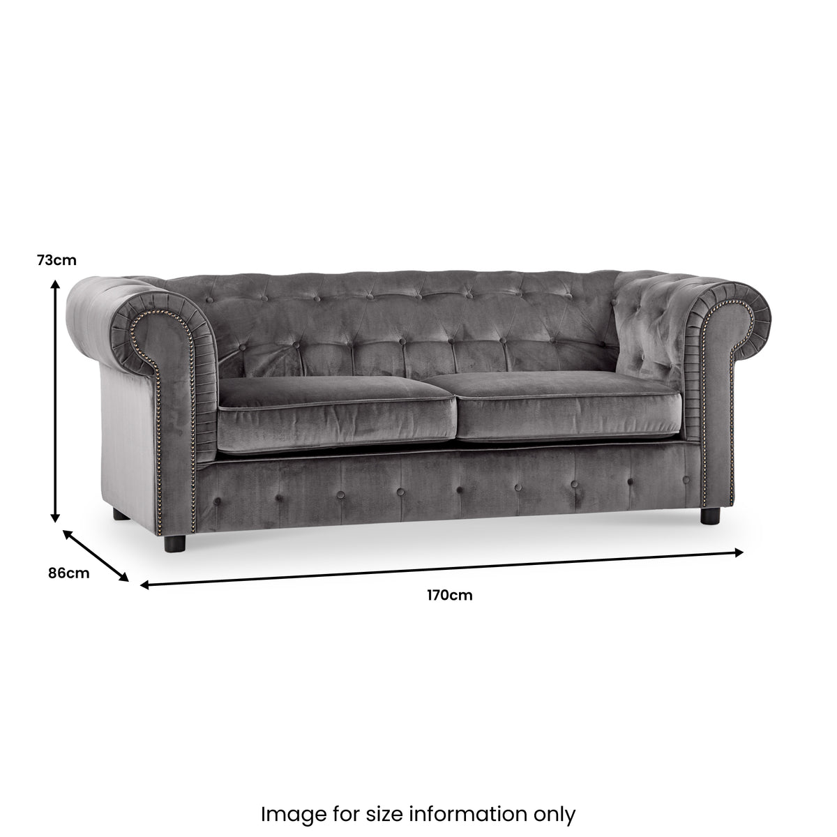 Kingswell-velvet-2-seater-sofa-grey from Roseland Furniture