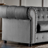 Kingswell-velvet-2-seater-sofa-grey from Roseland Furniture