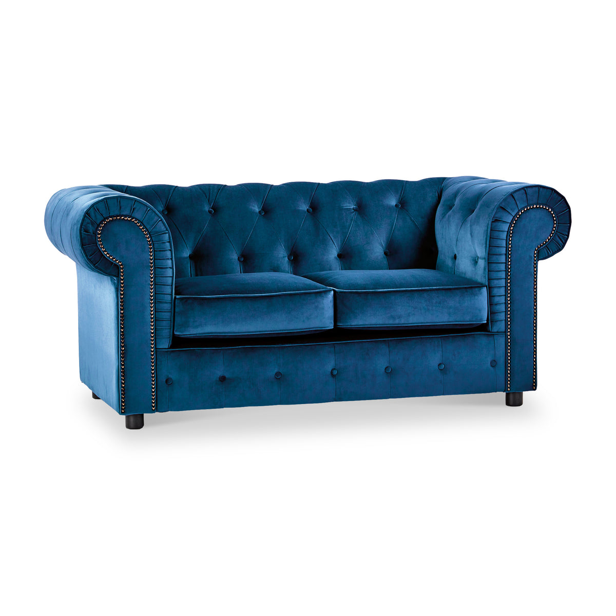 Kingswell-velvet-2-seater-sofa-indigo from Roseland Furniture