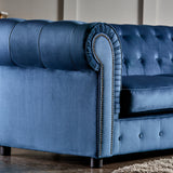 Kingswell-velvet-2-seater-sofa-indigo from Roseland Furniture