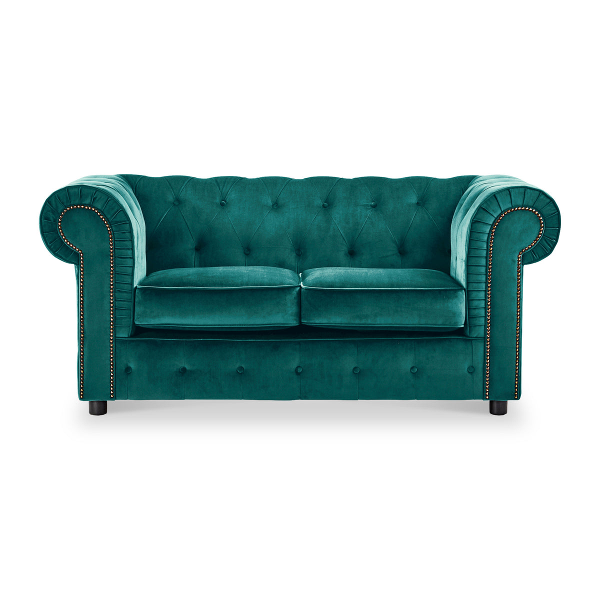 Kingswell-velvet-2-seater-sofa-teal from Roseland Furniture