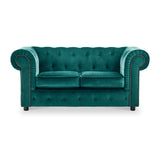 Kingswell-velvet-2-seater-sofa-teal from Roseland Furniture