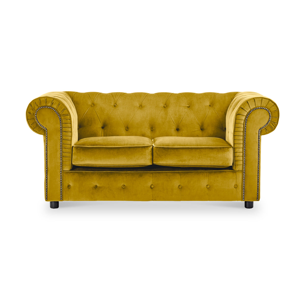 Kingswell-velvet-2-seater-sofa-turmeric from Roseland Furniture