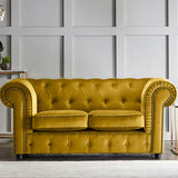 Kingswell-velvet-2-seater-sofa-turmeric from Roseland Furniture