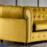 Kingswell-velvet-2-seater-sofa-turmeric from Roseland Furniture