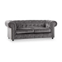 Kingswell-velvet-3-seater-sofa-grey from Roseland Furniture