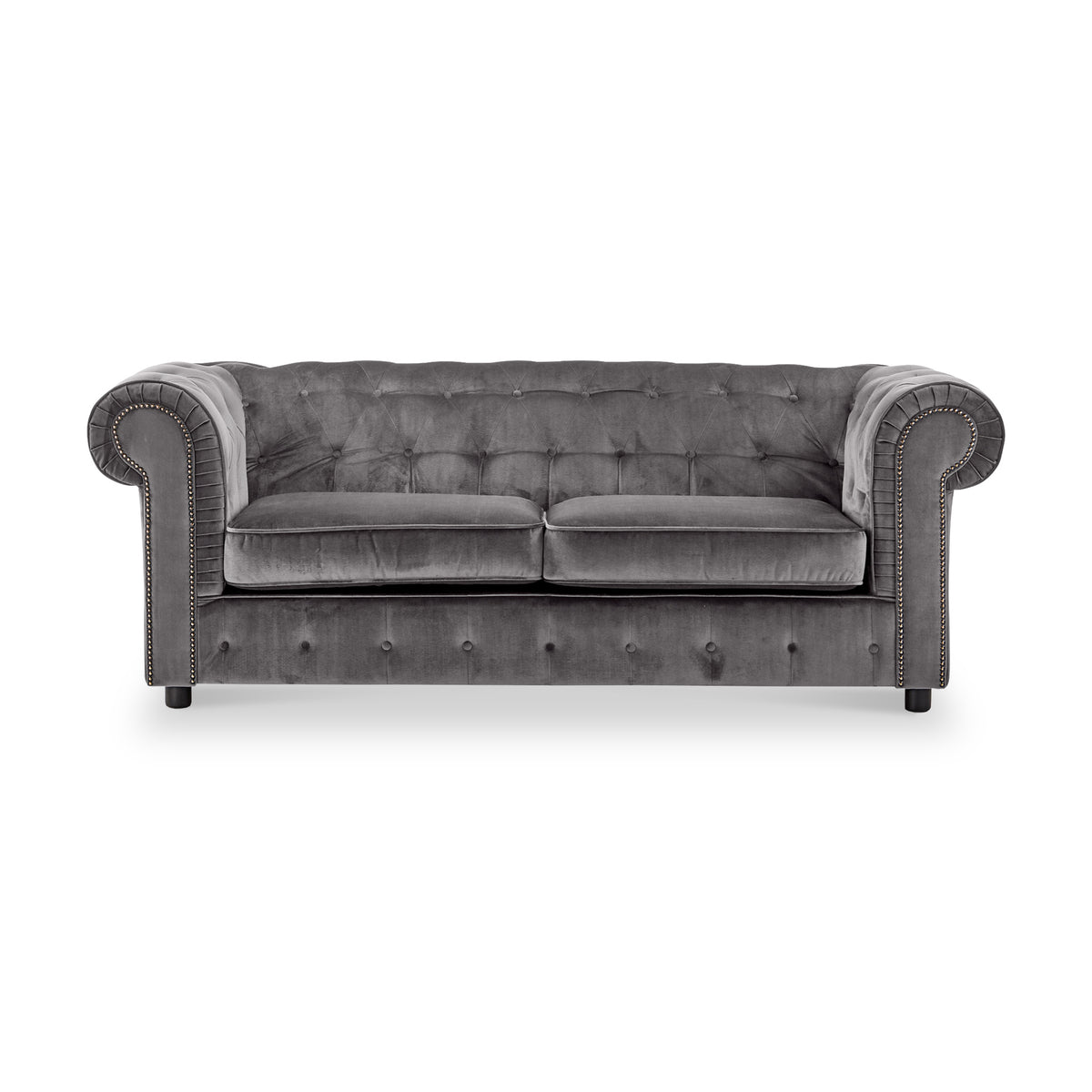 Kingswell-velvet-3-seater-sofa-grey from Roseland Furniture