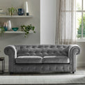 Kingswell-velvet-3-seater-sofa-grey from Roseland Furniture